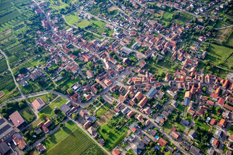 Bird's eye view of Oberotterbach in the state Rhineland-Palatinate, Germany