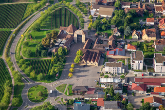 German Wine Gate from the north in Schweighofen in the state Rhineland-Palatinate, Germany