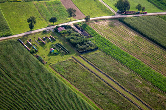 Aerial view of Garden in Aschbach in the state Bas-Rhin, France