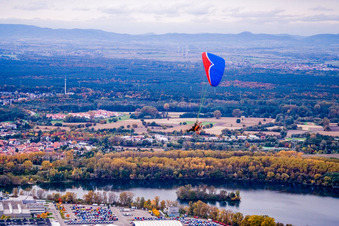 Above the Daimler plant in the district Maximiliansau in Wörth am Rhein in the state Rhineland-Palatinate, Germany