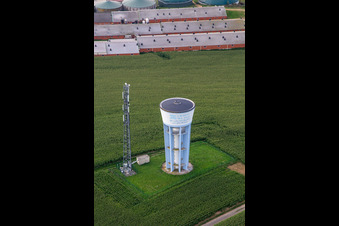 Aerial view of Water tower in Wintzenbach in the state Bas-Rhin, France