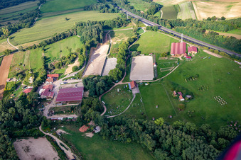 Bird's eye view of Harras de la Née in Mothern in the state Bas-Rhin, France