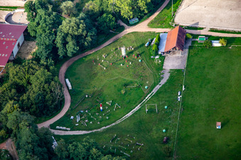 Drone recording of Harras de la Née in Mothern in the state Bas-Rhin, France