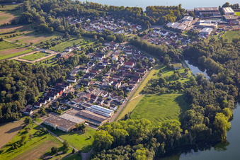 Aerial view of District Grauelsbaum in Lichtenau in the state Baden-Wuerttemberg, Germany