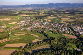 From the west in the district Ulm in Lichtenau in the state Baden-Wuerttemberg, Germany