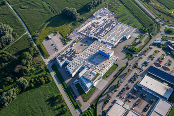 Aerial view of Zimmer Group Am Glockenloch in the district Freistett in Rheinau in the state Baden-Wuerttemberg, Germany