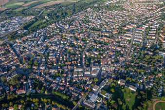 Aerial view of From the northwest in Kehl in the state Baden-Wuerttemberg, Germany