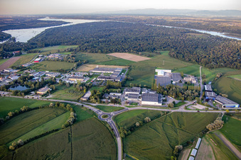Industrial Park Zone Industriel de Krafft from the southwest in Erstein in the state Bas-Rhin, France