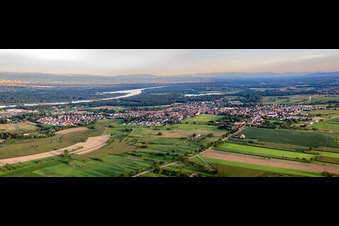 Aerial view of Panorama in Gerstheim in the state Bas-Rhin, France