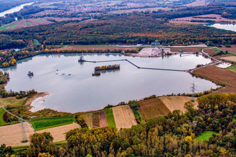 Gravel works Baggersee in Hagenbach in the state Rhineland-Palatinate, Germany