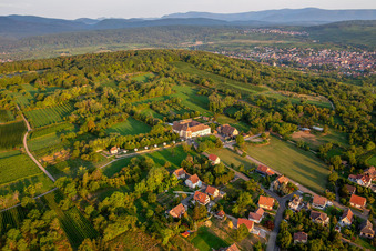 Oblique view of Bischenberg Convent in Bischoffsheim in the state Bas-Rhin, France