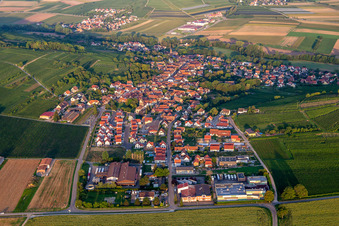 Aerial view of Scharrachbergheim-Irmstett in the state Bas-Rhin, France