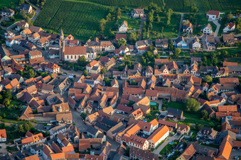 Aerial view of Nordheim in the state Bas-Rhin, France