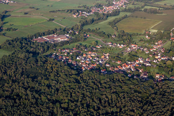 Biblisheim in the state Bas-Rhin, France from the plane