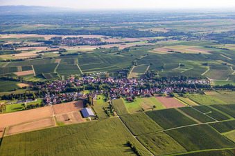 Aerial view of From the south in Dierbach in the state Rhineland-Palatinate, Germany