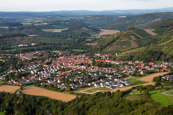 Aerial view of Odernheim am Glan in the state Rhineland-Palatinate, Germany