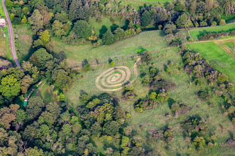 Mowed spiral in Duchroth in the state Rhineland-Palatinate, Germany