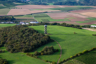 Aerial view of Heimberg Tower Schloßböckelheim in Schloßböckelheim in the state Rhineland-Palatinate, Germany