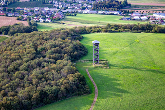 Oblique view of Heimberg Tower Schloßböckelheim in Schloßböckelheim in the state Rhineland-Palatinate, Germany