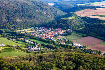 Aerial view of From the northwest in Oberhausen an der Nahe in the state Rhineland-Palatinate, Germany