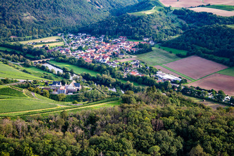 Aerial photograpy of From the northwest in Oberhausen an der Nahe in the state Rhineland-Palatinate, Germany