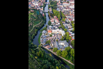 Aerial view of Kurhaus and Hotel Fürstenhof in Bad Kreuznach in the state Rhineland-Palatinate, Germany