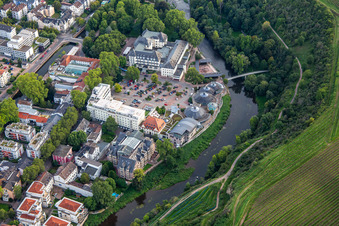 Aerial view of PK Parkhotel Kurhaus in Bad Kreuznach in the state Rhineland-Palatinate, Germany