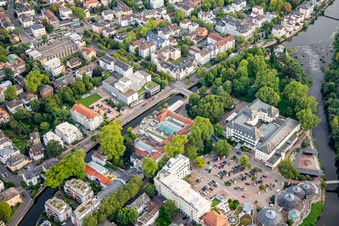 Oblique view of PK Parkhotel Kurhaus in Bad Kreuznach in the state Rhineland-Palatinate, Germany