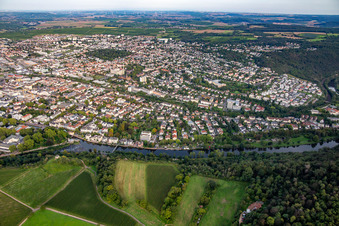 Overview from the southwest in Bad Kreuznach in the state Rhineland-Palatinate, Germany