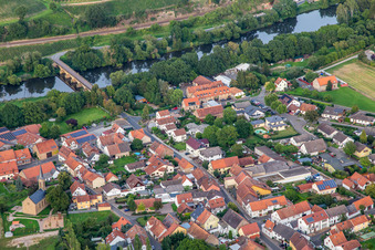 Oblique view of Luitpold Bridge over the Nahe in Oberhausen an der Nahe in the state Rhineland-Palatinate, Germany