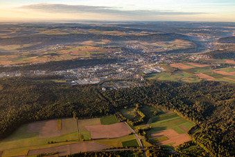 Aerial view of From the north in Mühlacker in the state Baden-Wuerttemberg, Germany