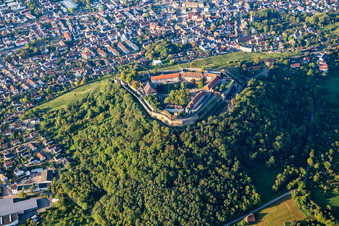 Aerial photograpy of Hohenasperg Museum - A German Prison in Asperg in the state Baden-Wuerttemberg, Germany