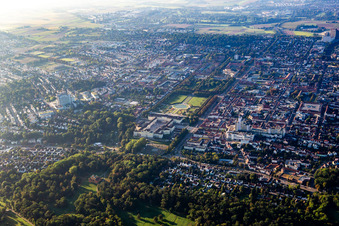Aerial photograpy of Residence Palace Ludwigsburg and Blooming Baroque Garden Show in Ludwigsburg in the state Baden-Wuerttemberg, Germany