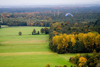 Oblique view of Otterbachtal in Minfeld in the state Rhineland-Palatinate, Germany