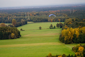 Otterbachtal in Minfeld in the state Rhineland-Palatinate, Germany from above