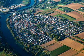 From the north in the district Neckargröningen in Remseck am Neckar in the state Baden-Wuerttemberg, Germany