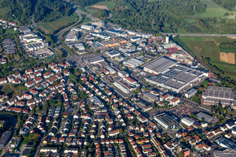OBI and Hecht ball bearings in the Max-Eyth-Straße industrial area in Winnenden in the state Baden-Wuerttemberg, Germany