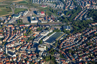 Aerial view of Alfred Kärcher GmbH & Co. KG in Winnenden in the state Baden-Wuerttemberg, Germany