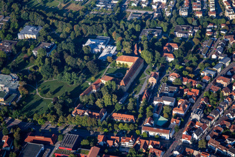 Aerial view of Castle and castle church Winnenden in Winnenden in the state Baden-Wuerttemberg, Germany