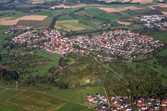 Aerial view of From the east in the district Lippoldsweiler in Auenwald in the state Baden-Wuerttemberg, Germany