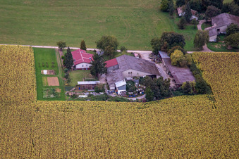 Aerial view of Resettlement in the district Stebbach in Gemmingen in the state Baden-Wuerttemberg, Germany