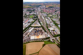 Railway line severed Eppingen in Eppingen in the state Baden-Wuerttemberg, Germany