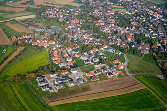 Aerial view of Village view in the district Legelshurst in Willstätt in the state Baden-Wuerttemberg, Germany