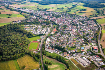 Aerial view of From the north in Gondelsheim in the state Baden-Wuerttemberg, Germany