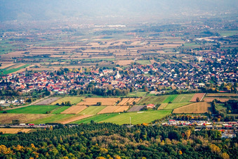 From the west in the district Urloffen in Appenweier in the state Baden-Wuerttemberg, Germany