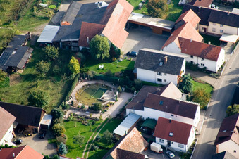 Oblique view of Main Street in the district Urloffen in Appenweier in the state Baden-Wuerttemberg, Germany