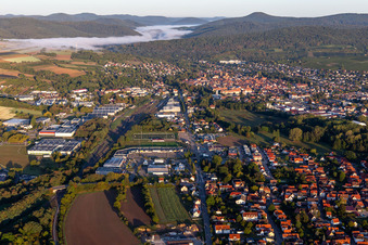 Aerial photograpy of District Altenstadt in Wissembourg in the state Bas-Rhin, France