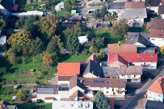Main Street in the district Urloffen in Appenweier in the state Baden-Wuerttemberg, Germany from above