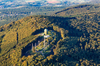 Radar antennas at Pfaffenschlick in Soultz-sous-Forêts in the state Bas-Rhin, France