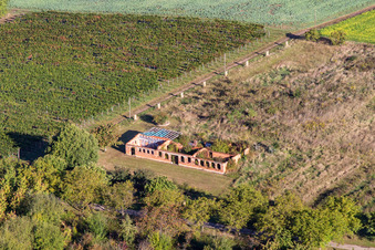 Aerial view of Building ruin in Barbelroth in the state Rhineland-Palatinate, Germany